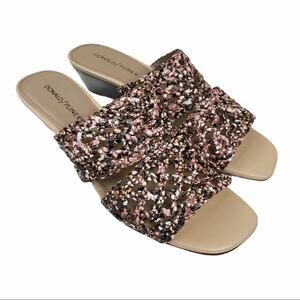 Donald Pliner Albi Woven Slide Leather Sandal Womens 8 Medium NEW